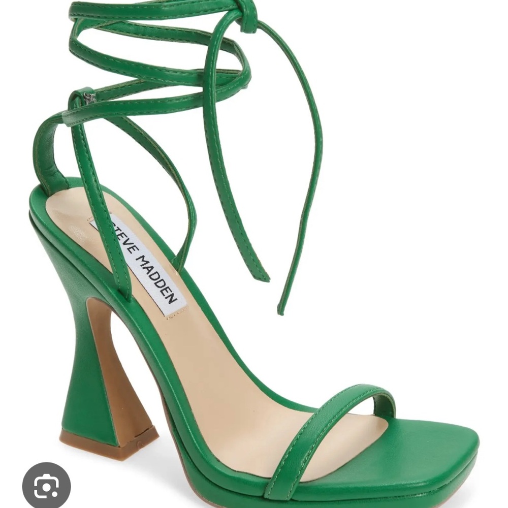 Steve Madden Lafayette Green Strappy Heels